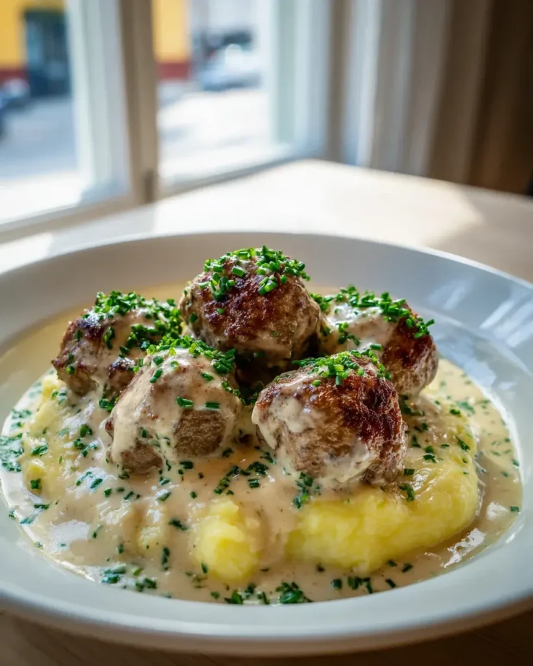 Hackbällchen in Sahnesauce