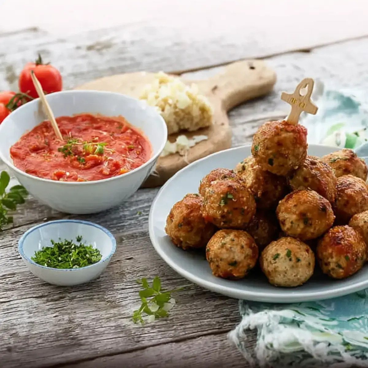 Hackbällchen in pikanter Tomatensoße