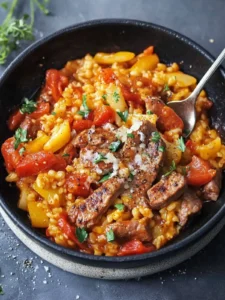 Hackfleisch-Reis-Pfanne mit Paprika