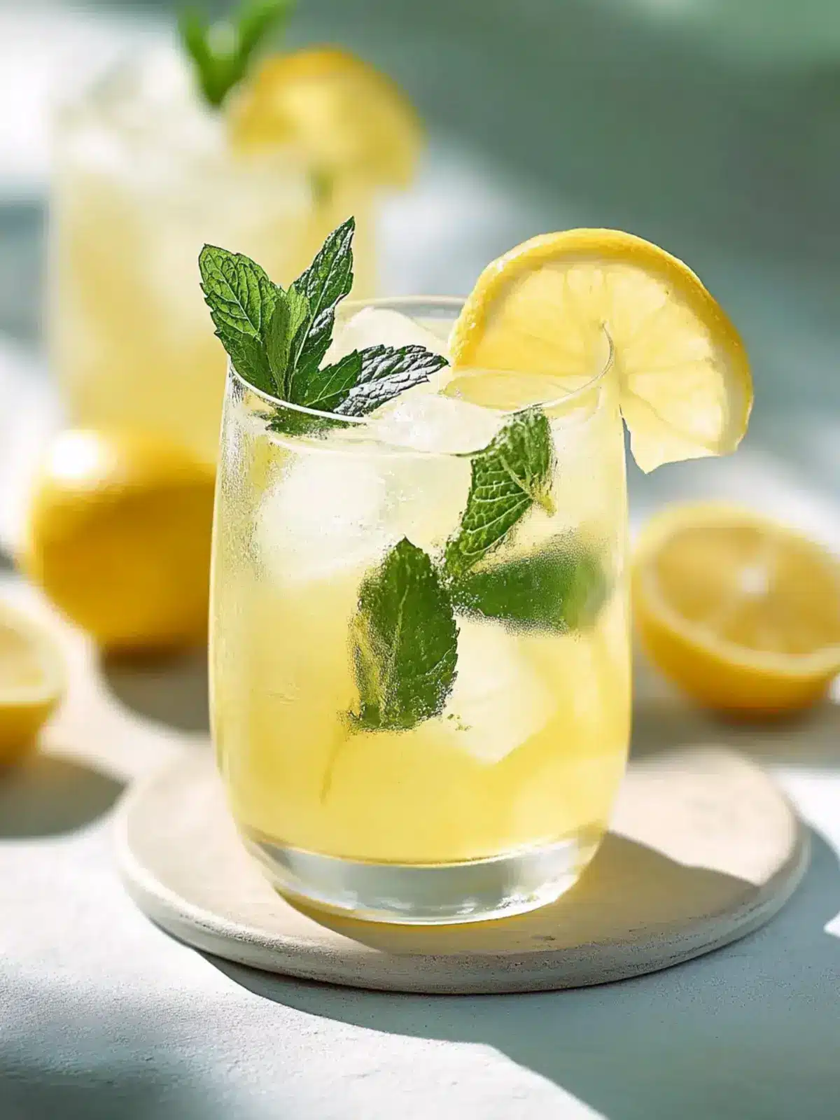 Hausgemachte Limonade mit Minze