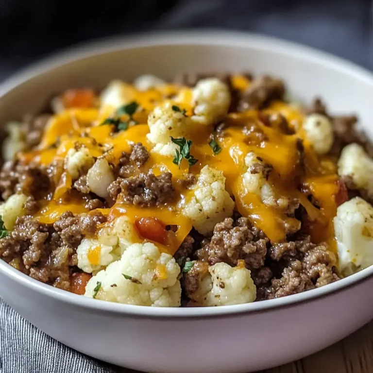 Herzhafter Blumenkohl Rinderhackfleisch Hash