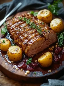 Herzhafter Hackbraten mit Ofenkartoffeln