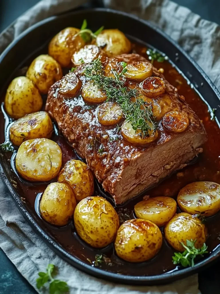 Herzhafter Hackbraten mit Ofenkartoffeln
