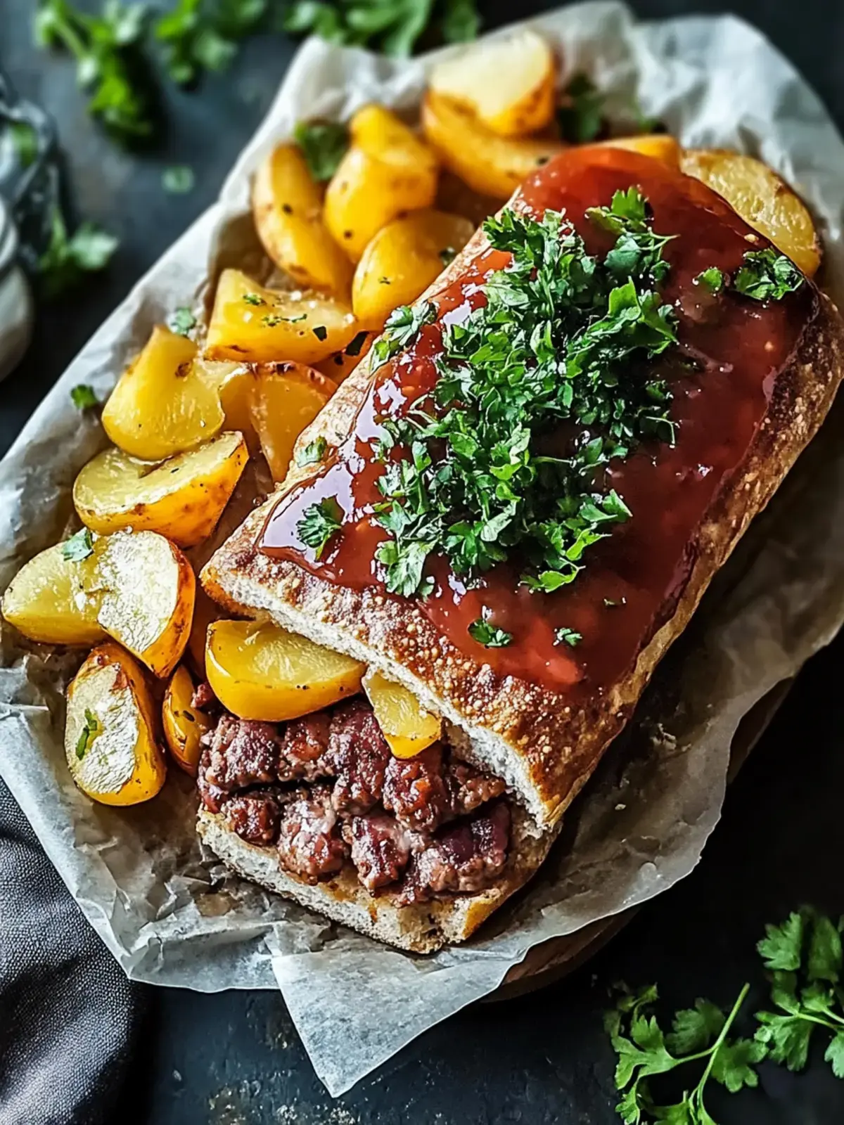 Herzhafter und saftiger Hackbraten