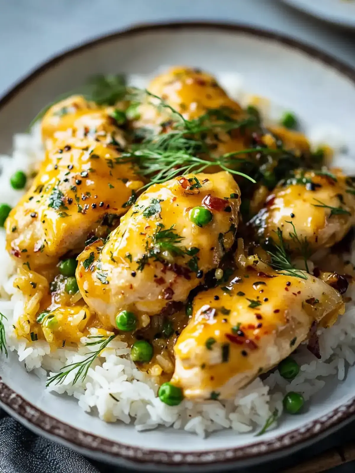 Honig Senf Hähnchen mit Reis