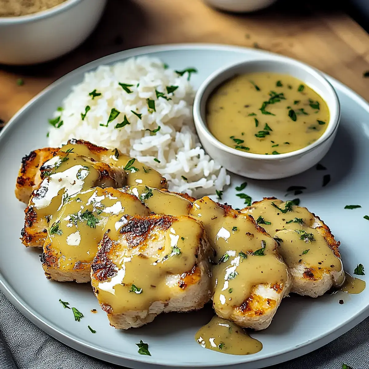 Honig Senf Hähnchen mit Reis