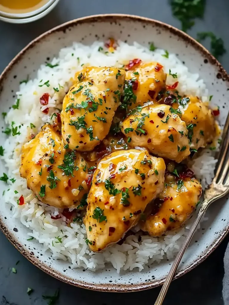 Honig Senf Hähnchen mit Reis