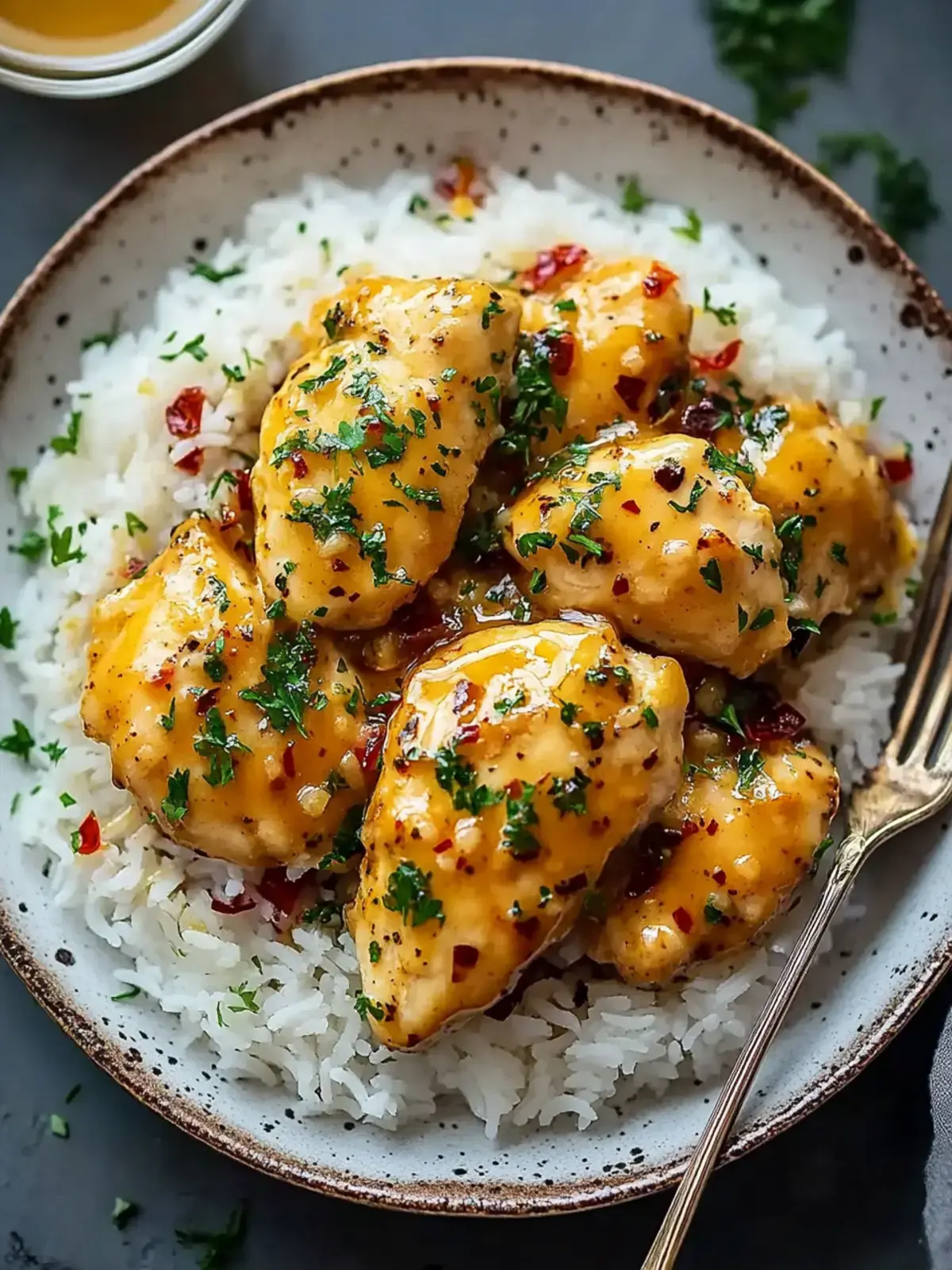 Honig Senf Hähnchen mit Reis