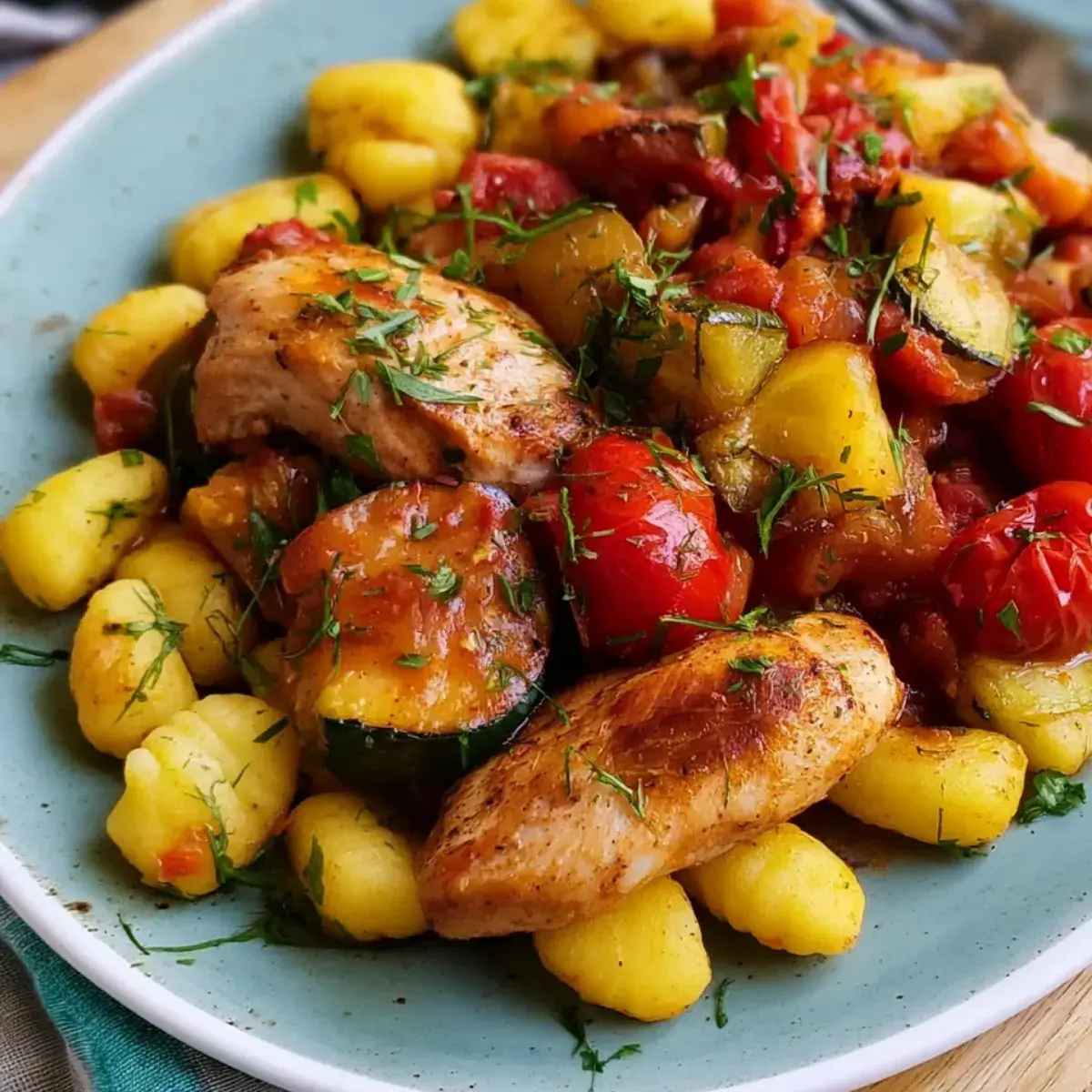 Hähnchen Ratatouille mit Gnocchi