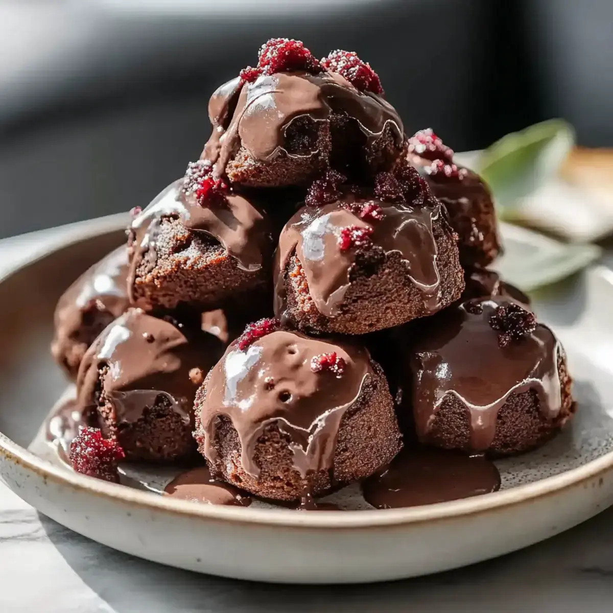 Hüttenkäse Brownie Bällchen