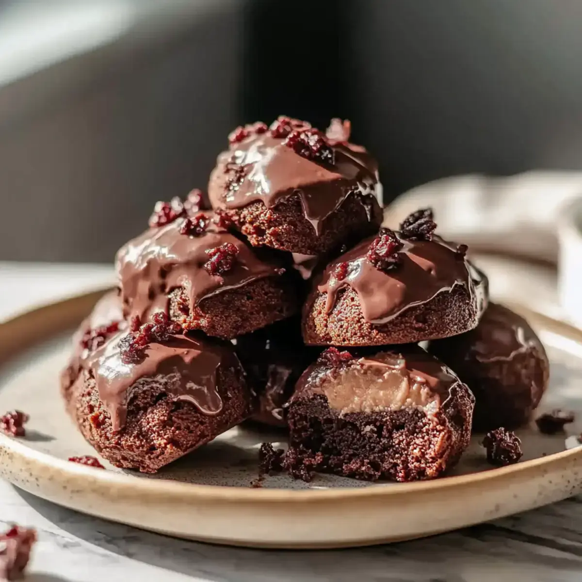 Hüttenkäse Brownie Bällchen