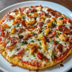 Leichte Hüttenkäse Pizza
