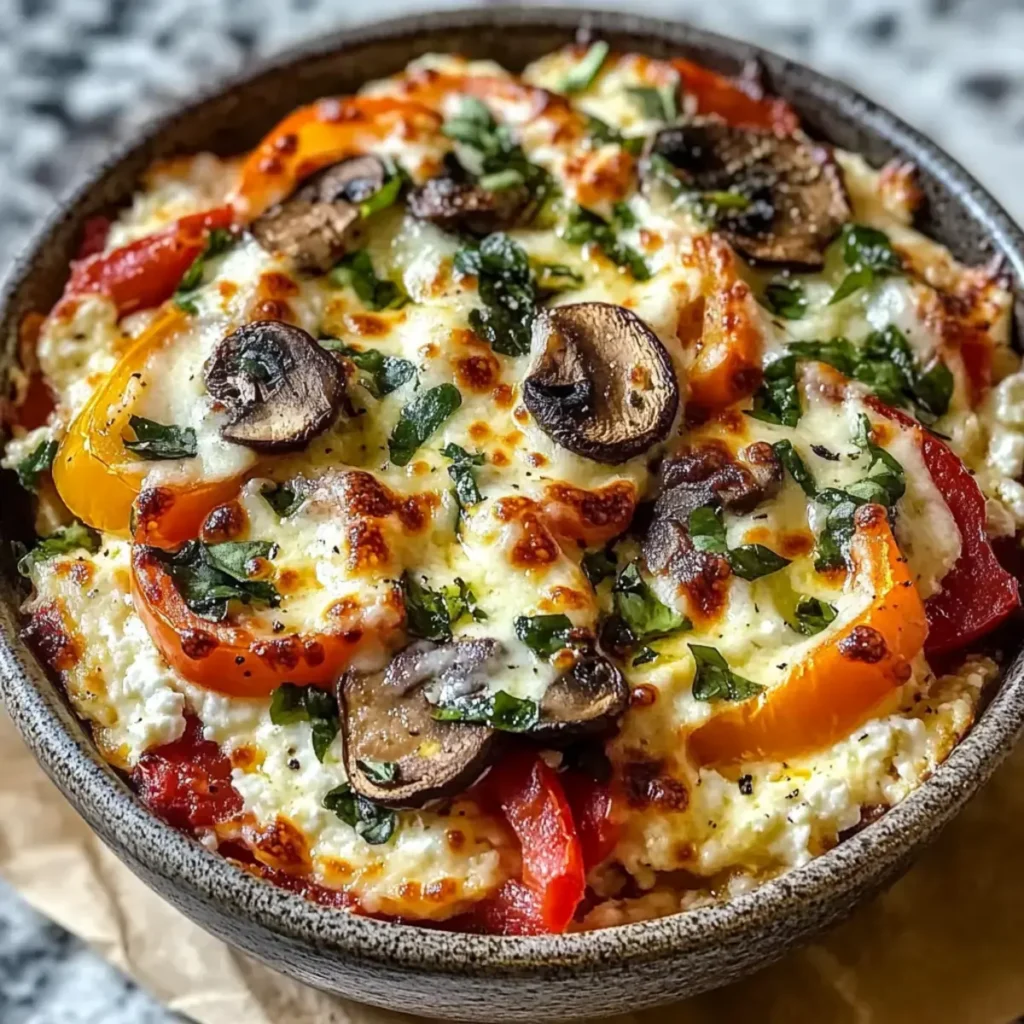 Hüttenkäse Pizza Schüssel