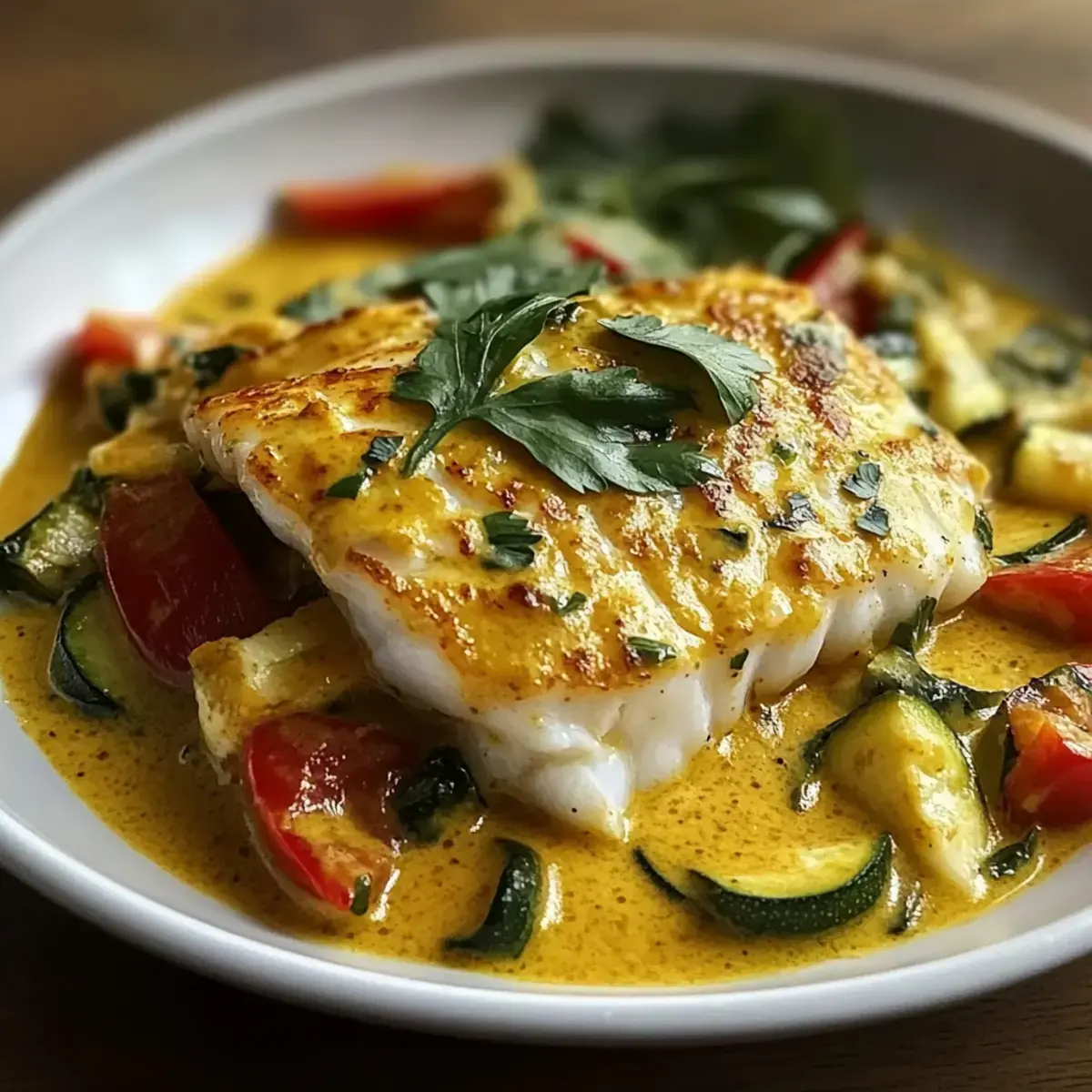 Kabeljau mit Kokos Curry