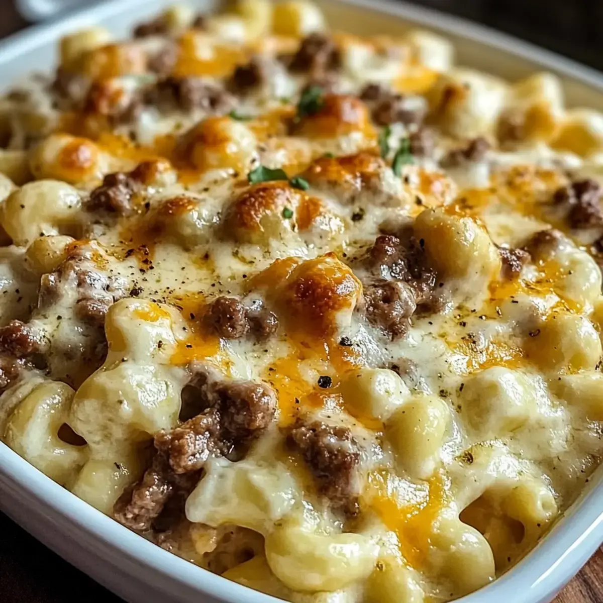 Keto Cheeseburger Blumenkohl Mac