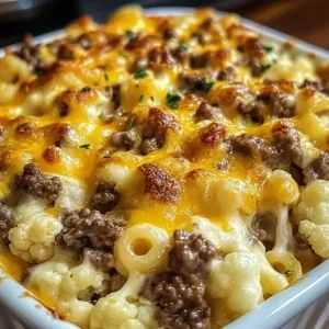 Keto Cheeseburger Blumenkohl Mac