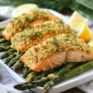 Kräuterkrusten-Lachs mit Spargel (Keto)