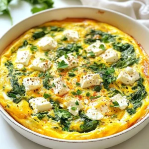 Herzhafte Keto Spinat und Feta Frittata