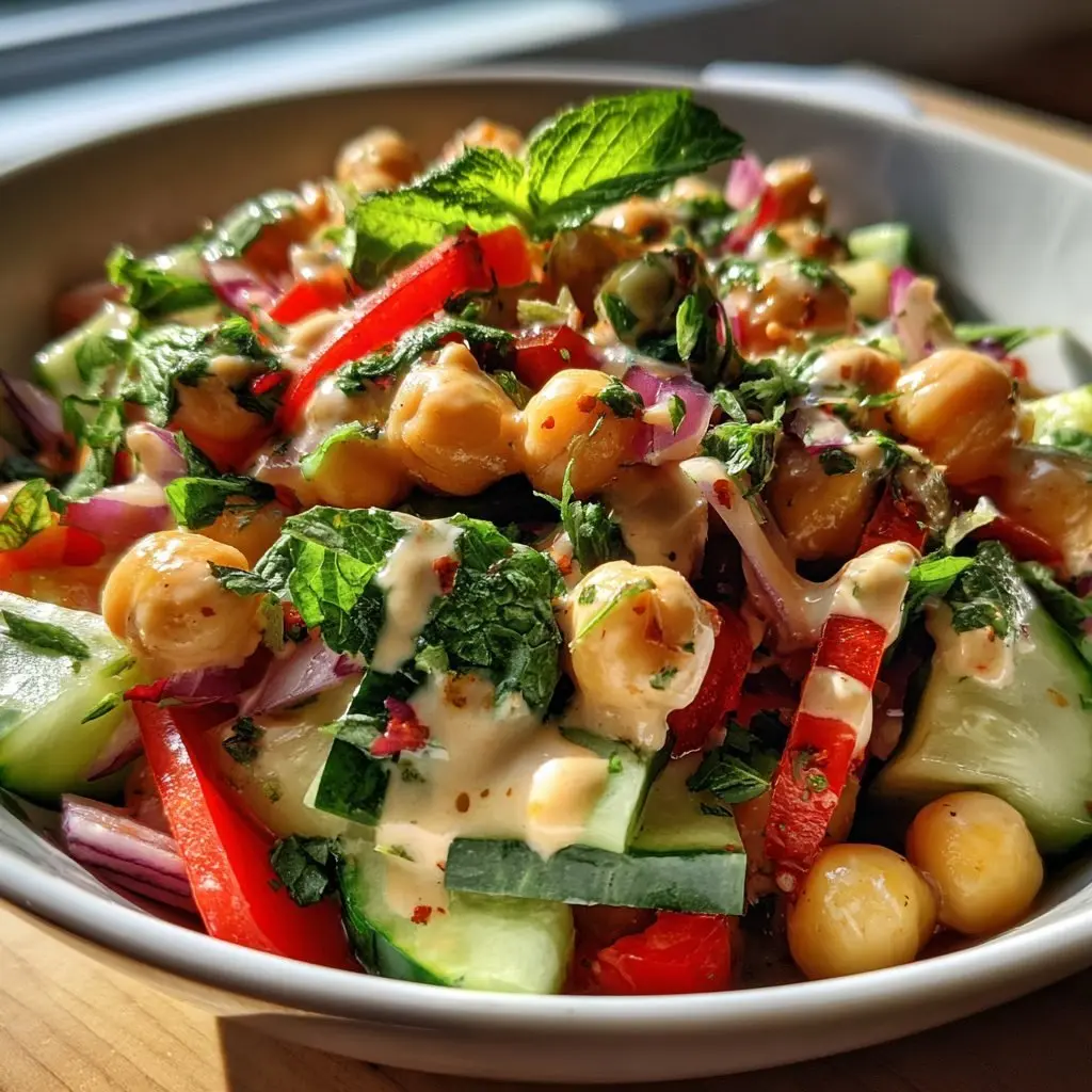 Kichererbsen-Salat mit Tahini-Dressing