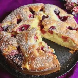 Zitronen-Kirsch-Kuchen mit Pudding
