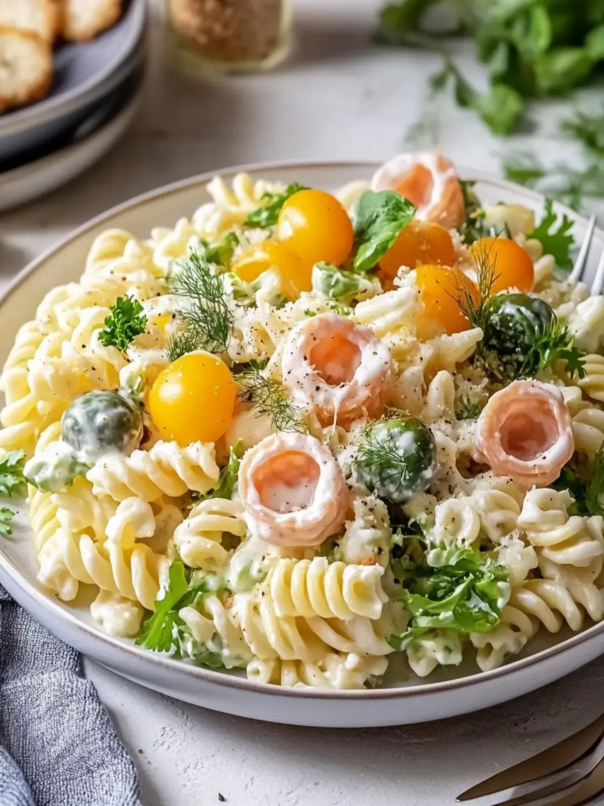 Klassischer Nudelsalat mit Mayo