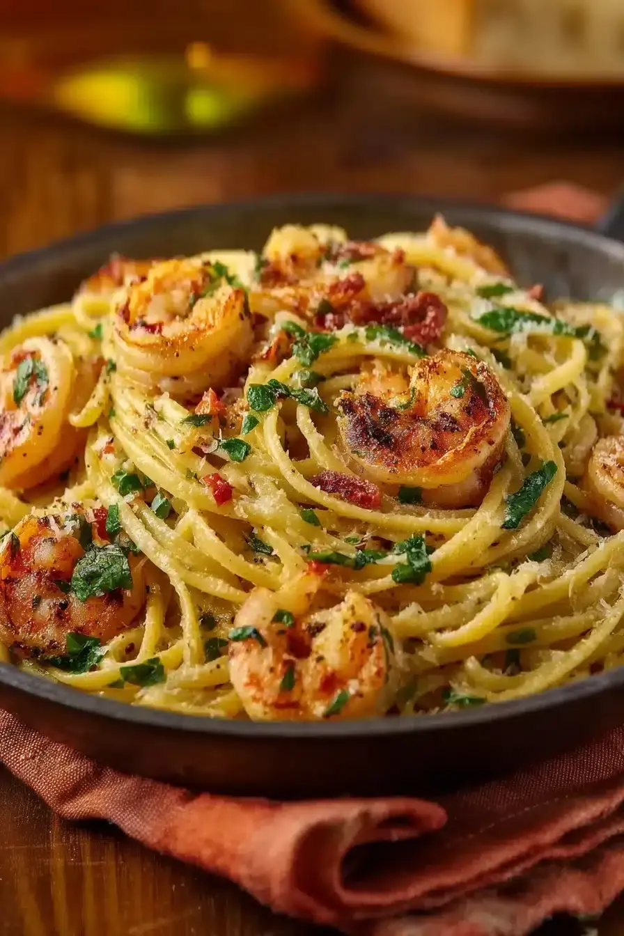 Knoblauch Garnelen Pasta