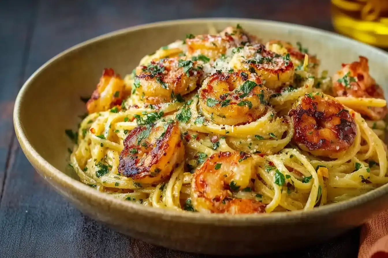 Knoblauch Garnelen Pasta