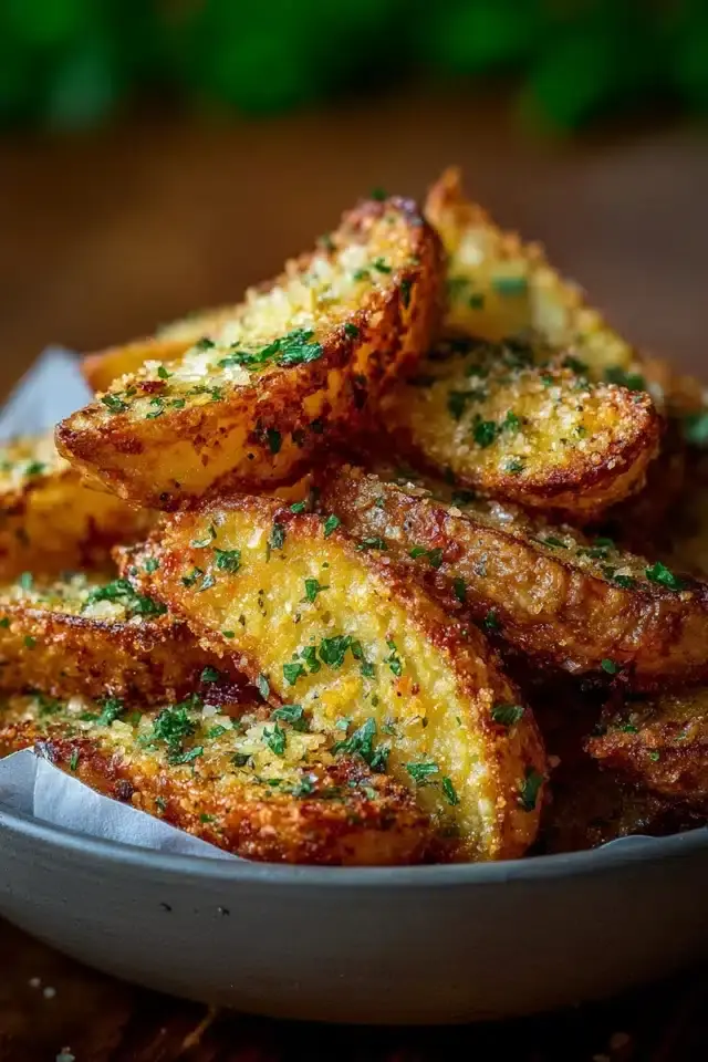 Knoblauch Parmesan Kartoffelspalten