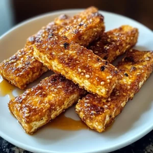 Knusprige Gebackene Honig-Senf-Tofu-Streifen