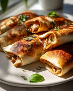Knusprige Hähnchen-Mozzarella-Wraps aus dem Airfryer