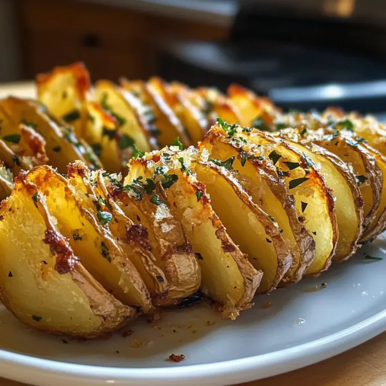 Knusprige Knoblauchbutter Akkordeonkartoffeln