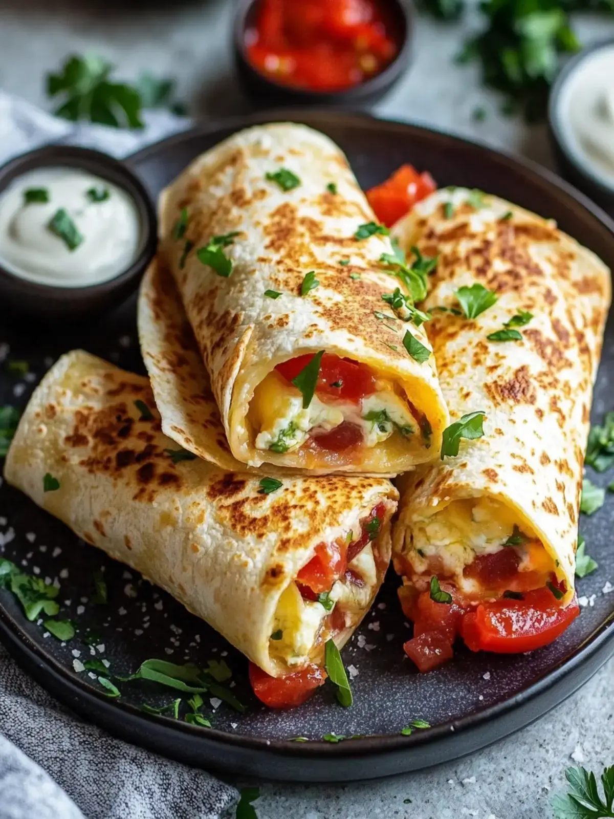 Knusprige Mozzarella Tortilla Wraps