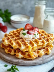 Knusprige Schinken- und Käse-Chaffles