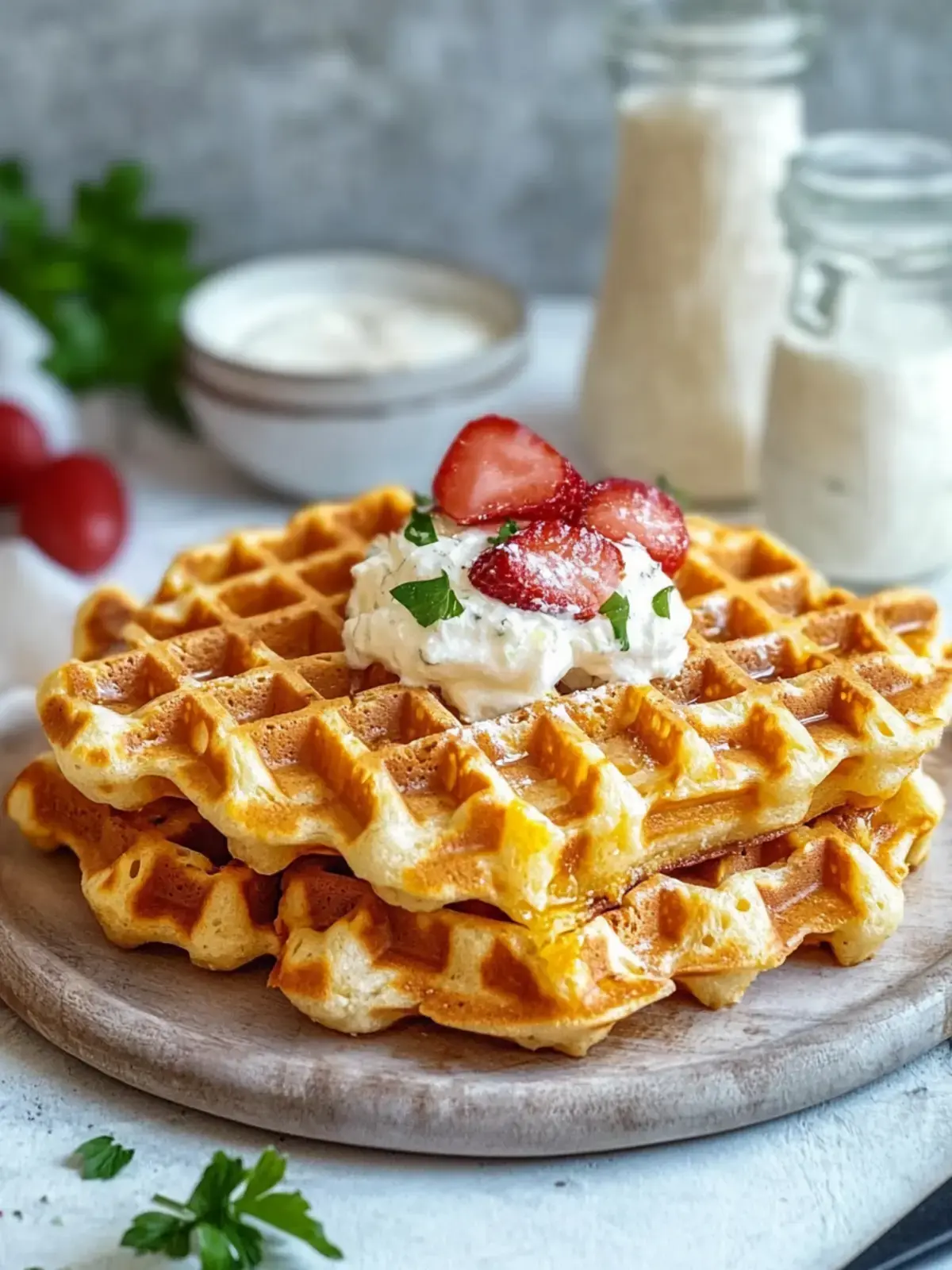 Knusprige Schinken und Käse Chaffles