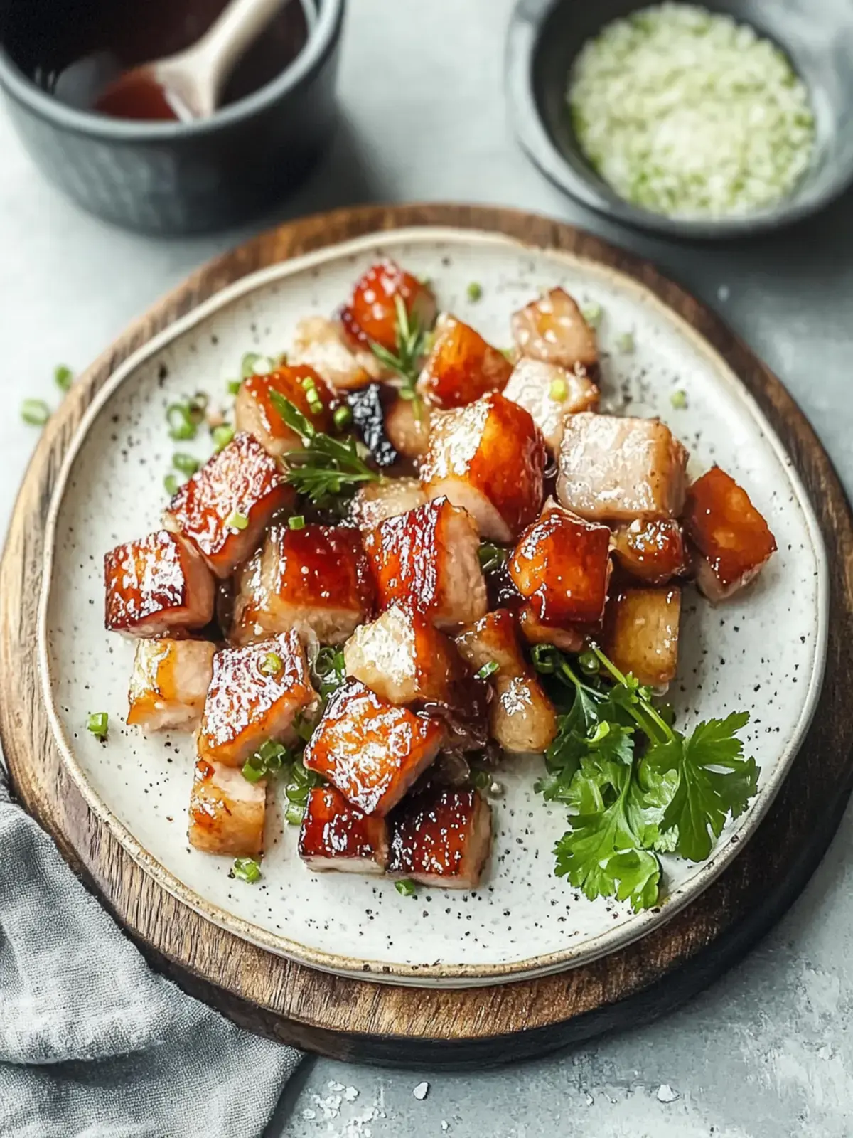 Krosse Heißluftfritteuse Schweinebauchstücke