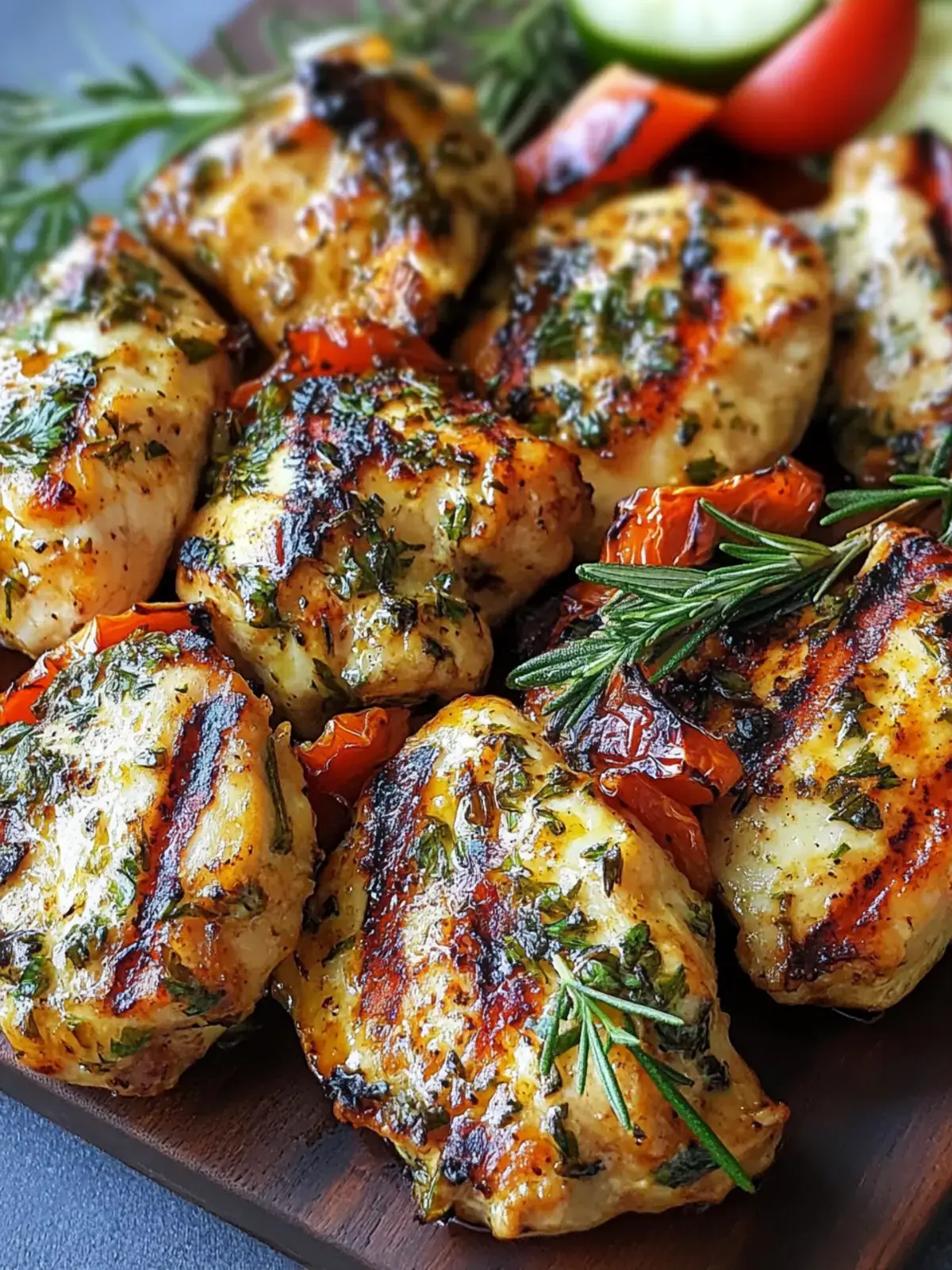 Kräuter-marinierter saftiger gegrillter Keto-Hühnchen