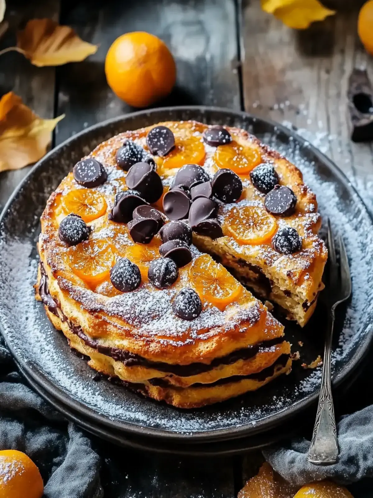 Kürbis-Schokoladenstückchen-Pfannkuchen