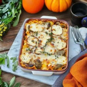 Kürbislasagne mit Ziegenkäse