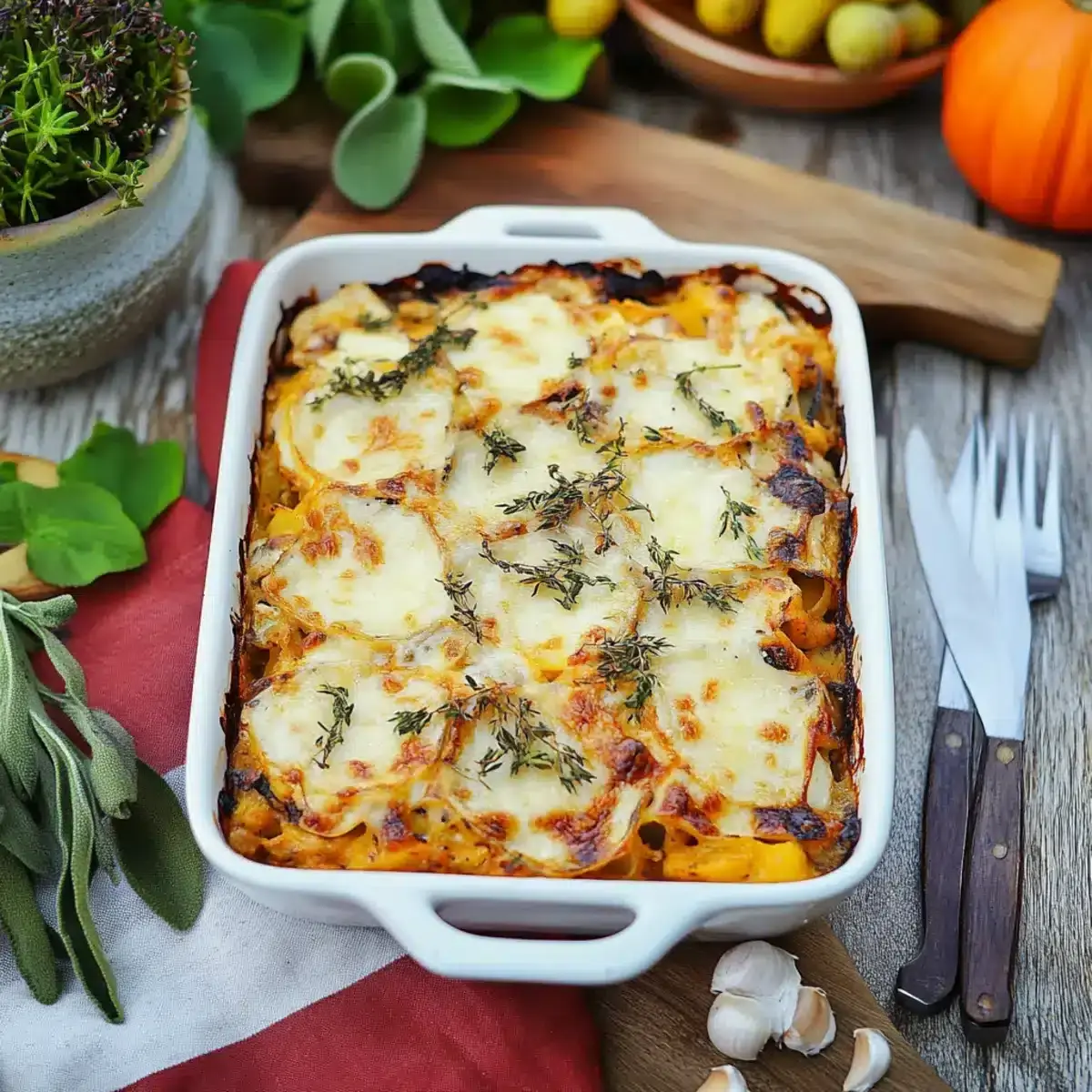 Kürbislasagne mit Ziegenkäse