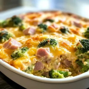 Käse Keto Schinken und Brokkoli Auflauf