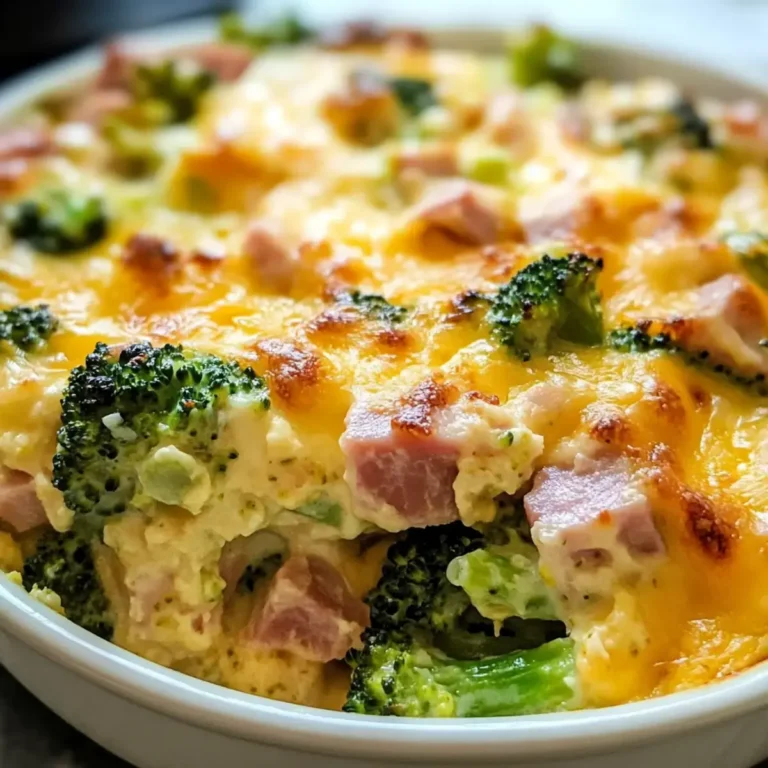 Käse Keto Schinken und Brokkoli Auflauf