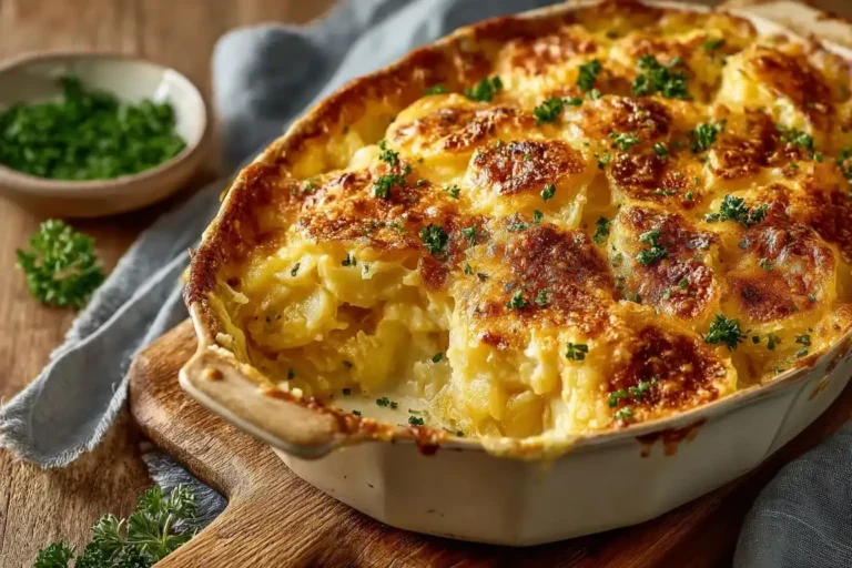 Käse überbackene Kartoffeln