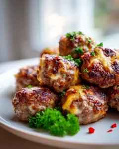 Käsekrustige Hackbällchen mit Würze