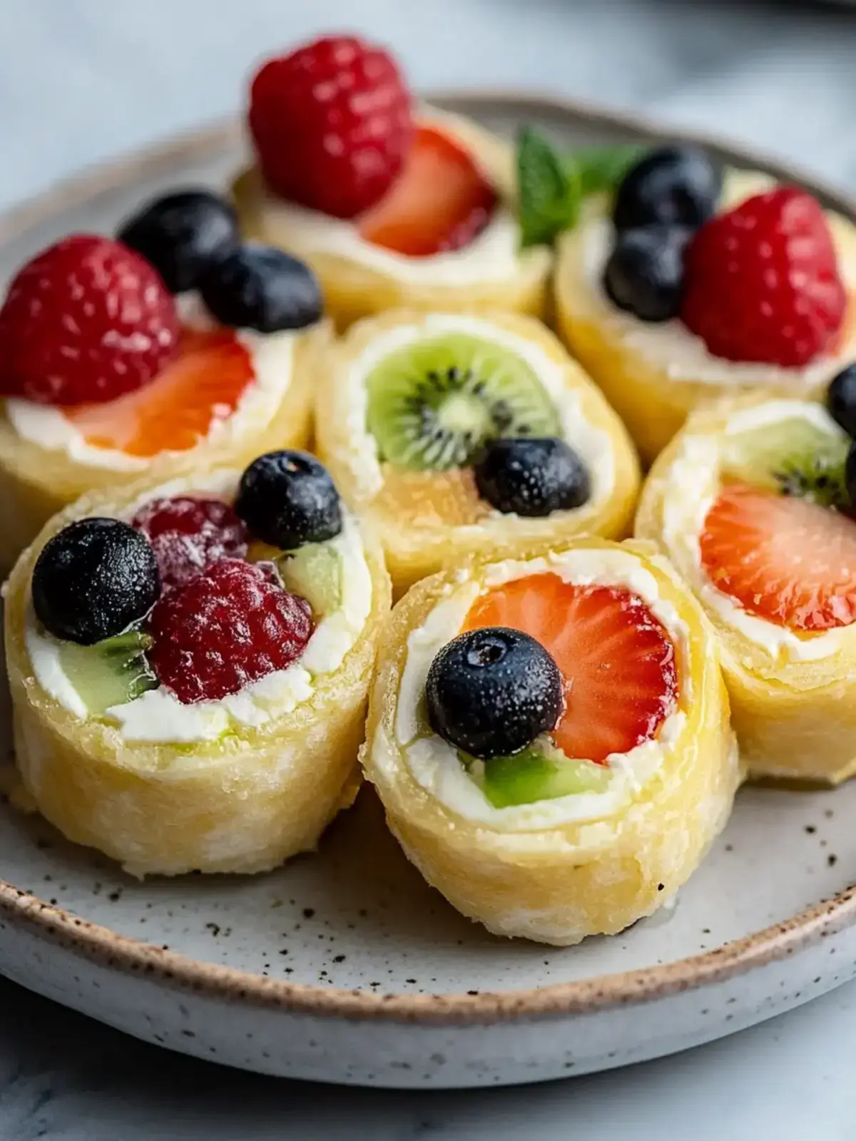 Käsekuchen Obstsalat Wickel