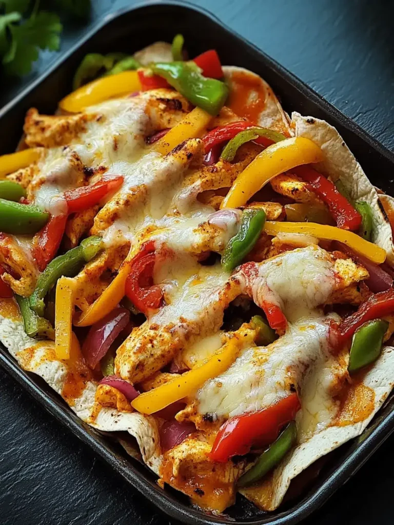 Käsiger Fajita Hähnchen Auflauf