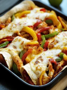 Käsiger Fajita Hähnchen Auflauf