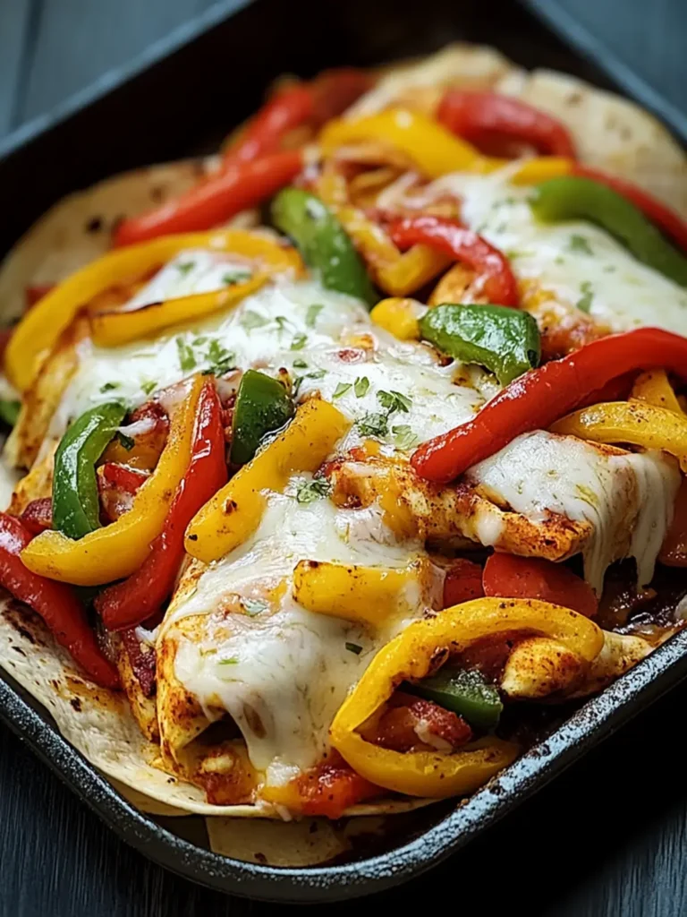 Käsiger Fajita Hähnchen Auflauf