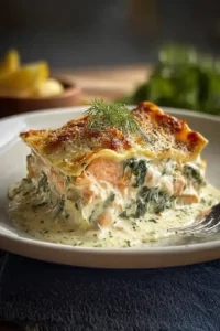 Lachs-Spinat-Lasagne mit Sahnesoße