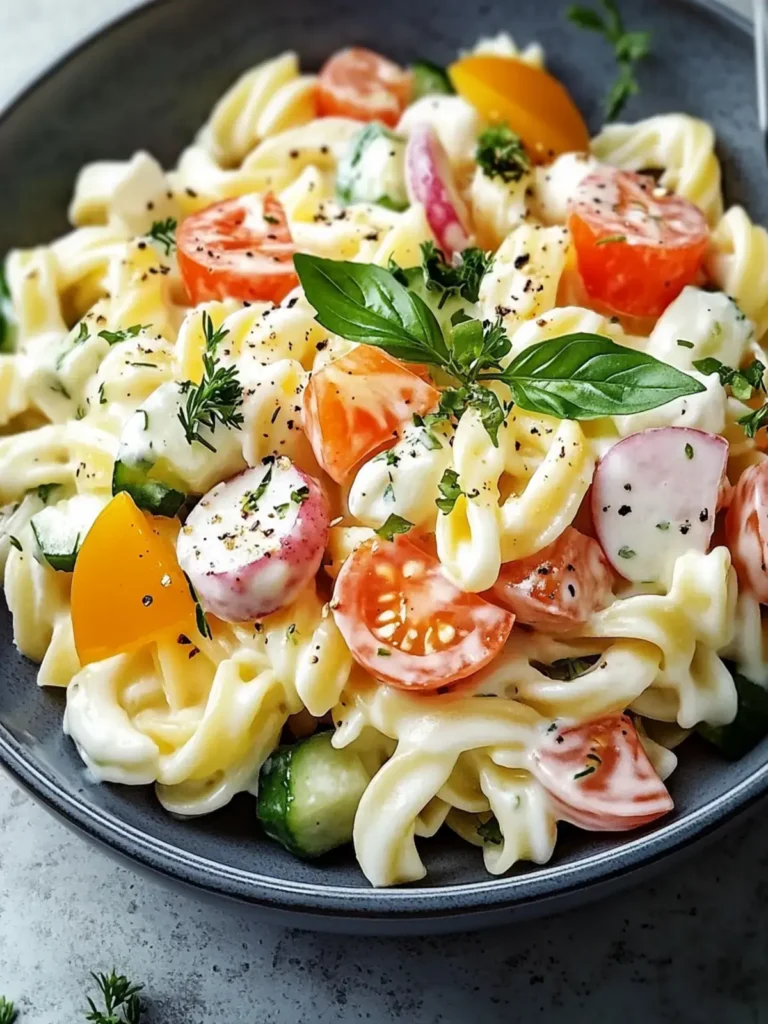 Leichter Nudelsalat mit Joghurt Dressing