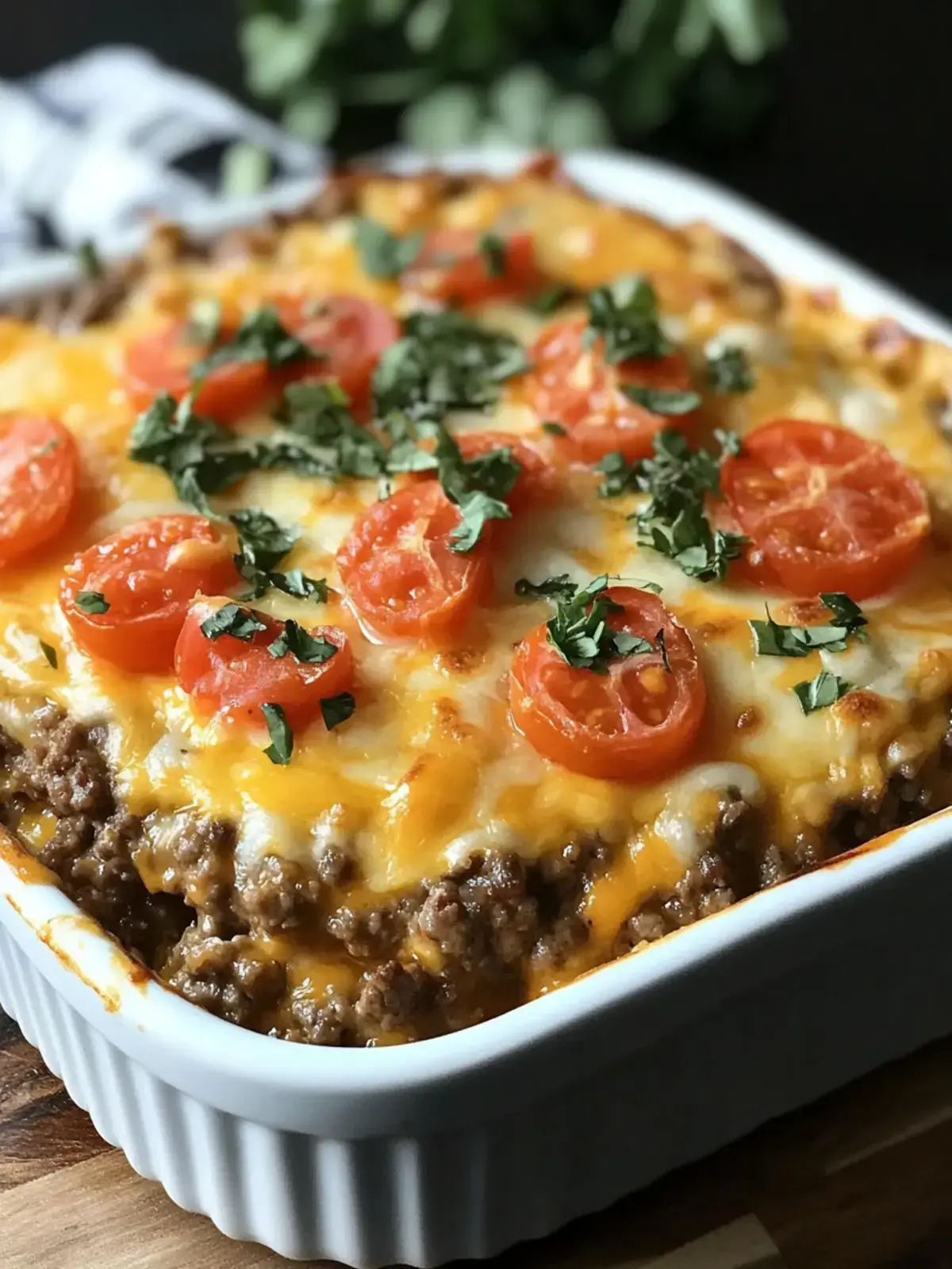 Low Carb Cheeseburger Auflauf